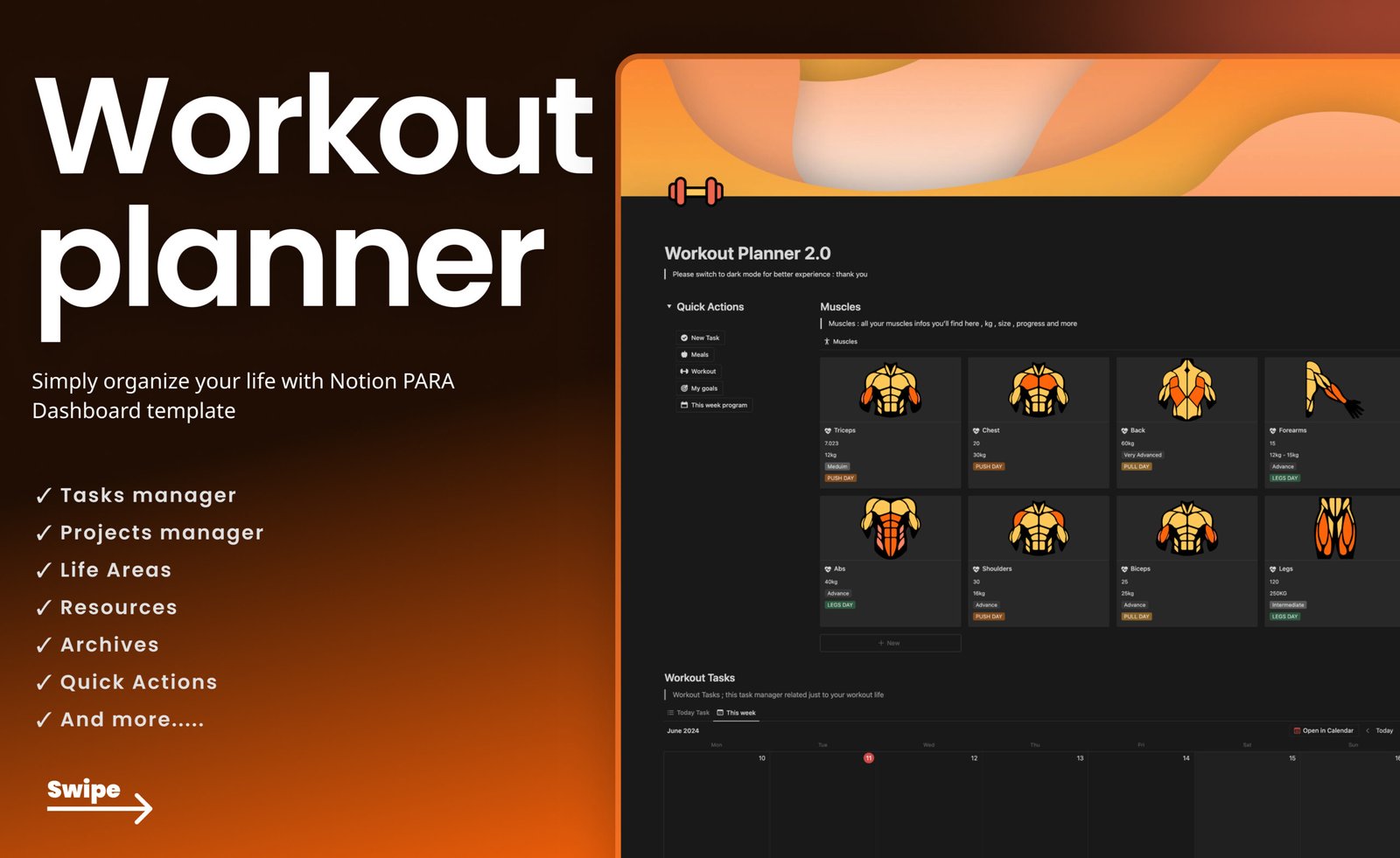 Workout Planner Notion Template Free